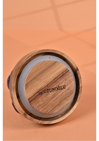 El Yapımı Özel Tasarım Bal Kavanozu - 1000 ml - Vakumlu Ahşap Kapaklı (Bal ve Arı Detaylı) - Turuncu Çizgili Cam - Mutfak ve Ev Dekorasyonu indirimleri