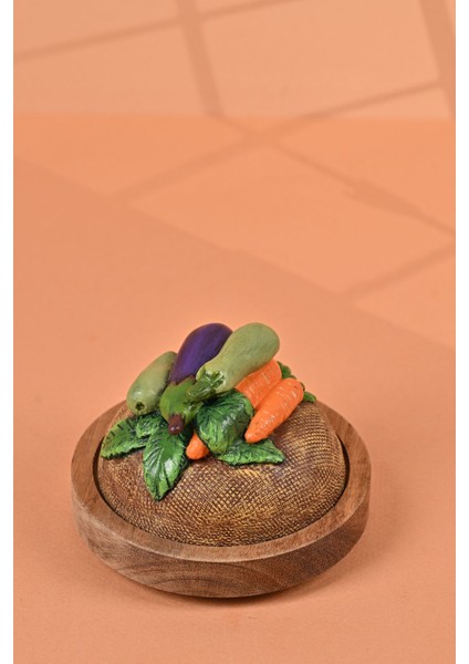 El Yapımı Özel Tasarım Kavanoz - 4'lü Set - Vakumlu Ahşap Kapaklı (Sebze Detaylı) - Şeffaf Çizgili Cam - Mutfak ve Ev Dekorasyonu fırsatları