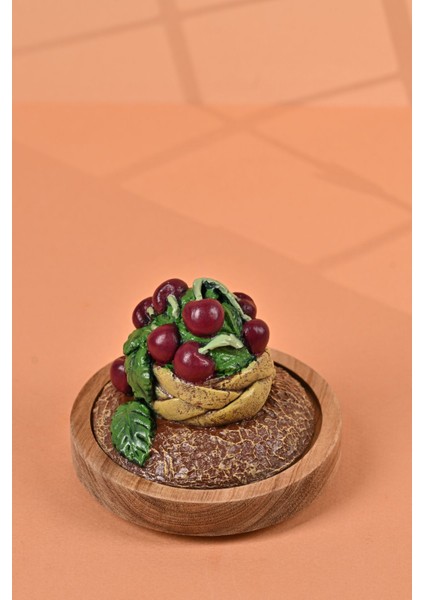 El Yapımı Özel Tasarım Kavanoz - 1000 ml - Vakumlu Ahşap Kapaklı (Vişne Detaylı) - Yeşil Çiçekli Kare Cam - Mutfak ve Ev Dekorasyonu indirimleri