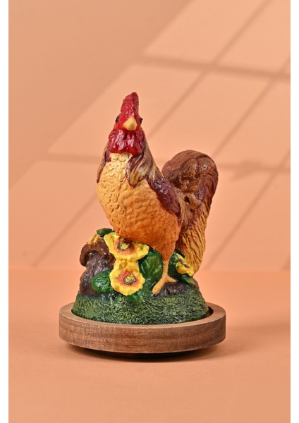 El Yapımı Özel Tasarım Kavanoz - 1000 ml - Vakumlu Ahşap Kapaklı (Horoz Detaylı) - Dark Amber Çizgili Cam - Mutfak ve Ev Dekorasyonu fırsatları
