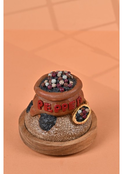 El Yapımı Özel Tasarım Karabiber Baharat Kavanozu - 700 ml - Vakumlu Ahşap Kapaklı (Kahverengi Detaylı) - Light Amber Çiçekli Cam - Mutfak ve Ev Dekorasyonu fırsatları