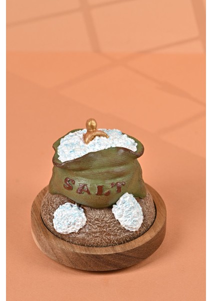 El Yapımı Özel Tasarım Tuz Baharat Kavanozu - 1000 ml - Vakumlu Ahşap Kapaklı (Yeşil Detaylı) - Medium Amber Çizgili Cam - Mutfak ve Ev Dekorasyonu fırsatları