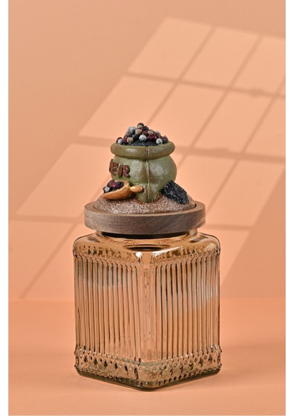 El Yapımı Özel Tasarım Karabiber Baharat Kavanozu - 700 ml - Vakumlu Ahşap Kapaklı (Yeşil Detaylı) - Light Yeşil Çizgili Cam - Mutfak ve Ev Dekorasyonu fiyatları