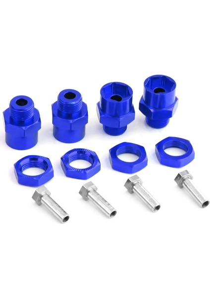 4 Adet Metal Altıgen Adaptör 12MM Ila 17MM Tekerlek Altıgen Hub Adaptör Uzatma Dönüşüm Somunları 1/10 Rc Araba, Mavi (Yurt Dışından)