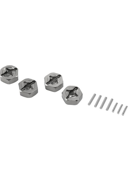 Alüminyum Alaşımlı 12MM Birleştirici Tekerlek Hub Hex Adaptörü Yükseltmeler Wltoys 144001 1/14 Rc Araba Yedek Parçaları, Gri (Yurt Dışından)