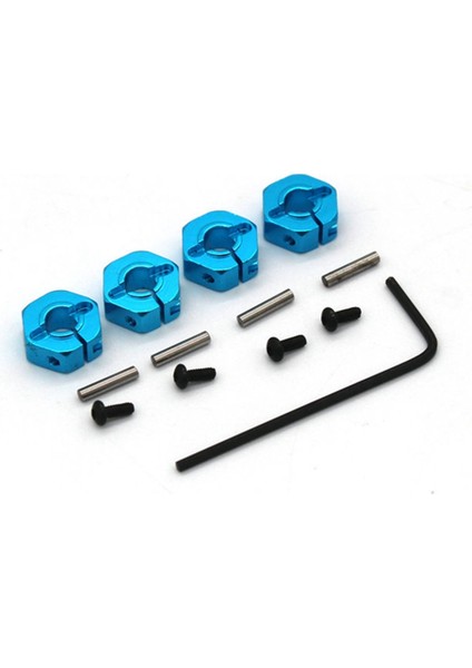 Metal 12MM Tekerlek Altıgen Hub Adaptörü Wltoys 104001 104002 12428 12423 12429 Rc Araba Yükseltme Parçaları, Mavi (Yurt Dışından)