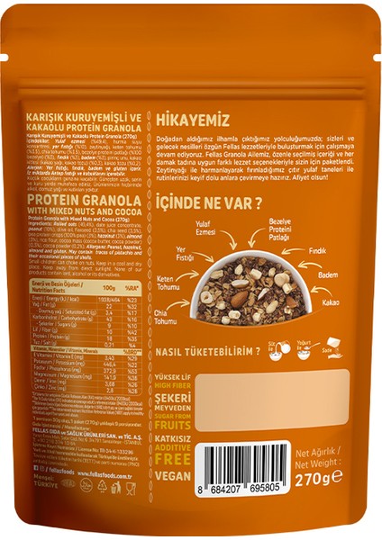 Protein Granola - Karışık Kuruyemiş & Kakao 270g