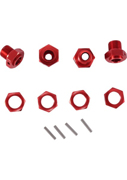 Metal 17MM Tekerlek Altıgen Hub Adaptörü Somun Ile Arrma 1/10 4 S Kraton Outcast Rc Araba Yükseltme Parçaları, Kırmızı (Yurt Dışından)