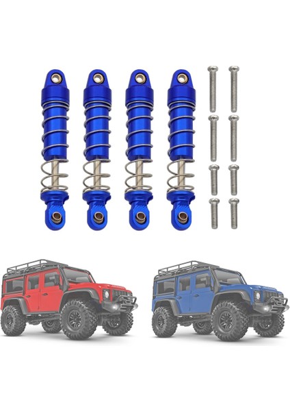 4 Adet Metal Amortisör Amortisörleri Traxxas TRX4M Trx-4m Bronco Defender 1/18 Rc Paletli Araba Yükseltme Parçaları, Mavi (Yurt Dışından)