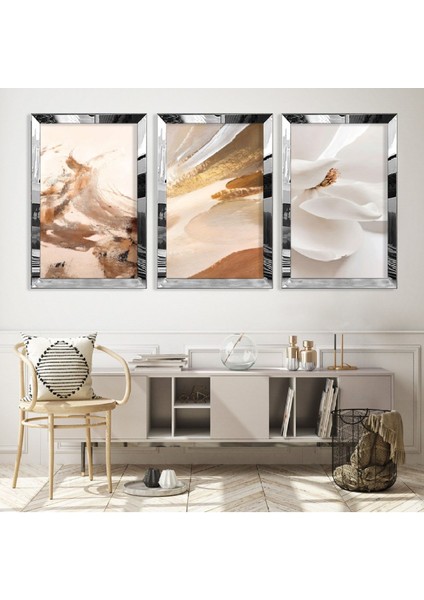 Modern Çizim Gümüş Pleksi Kenar Mdf Tablo