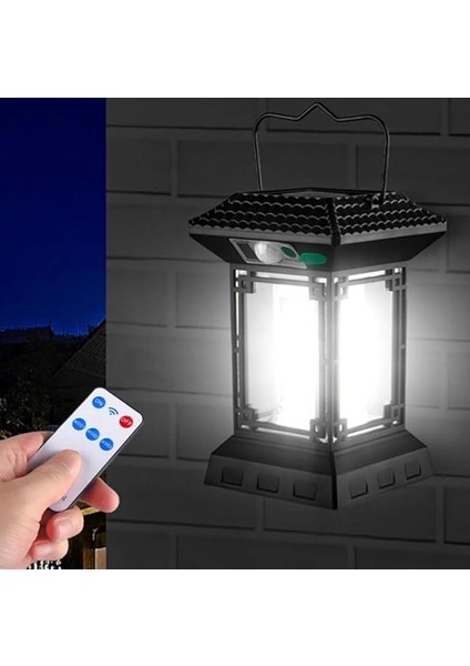 Solar Enerjili Güneş Enerjili Duvar Apliği Uzaktan Kumandalı Kamp Feneri Hareket ve Gece Gündüz Sensörlü CL-T60