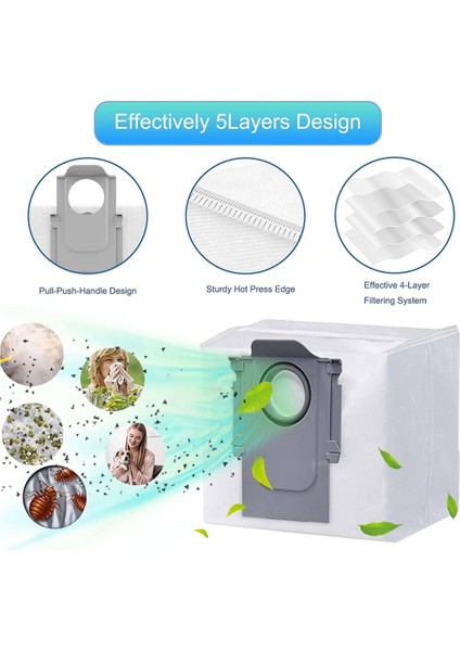 Roborock Q8 Max Q8 Max+ Q5 Pro Q5 Pro+ Robot Süpürge Aksesuarları Ana Fırça Hepa Filtre Paspas Toz Torbası (Yurt Dışından) modelleri