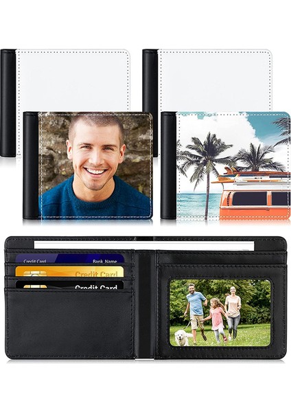 4 Adet Süblimasyon Cüzdan Boş Isı Transferi Süblimasyon Cüzdanlar Banka Kartı Tutucu Erkekler Için Hediye Ofis Seyahat Iş Malzemesi (Yurt Dışından)