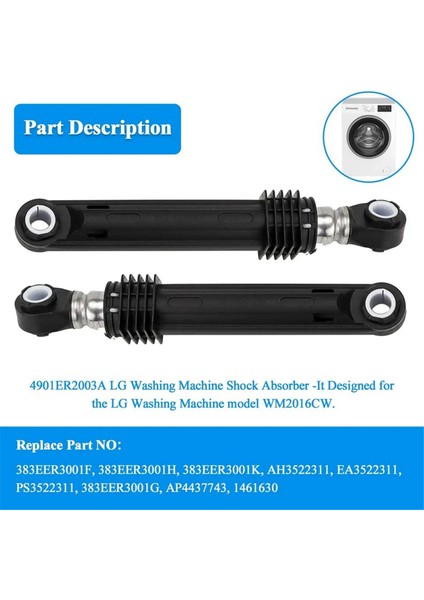 6 Adet 383EER3001G 4901ER2003A Çamaşır Makinesi Amortisörü Yedek Parça Lg Kenmore Çamaşır Makinesi 383EER3001F,383EER3001H (Yurt Dışından) indirimleri
