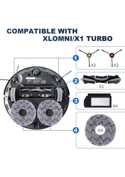 Ecovacs Deebot X1 Omni X1 Turbo X1 Plus Elektrikli Süpürge Robotu Için Aksesuar Seti Ana Fırça Yan Fırça Filtre Zemin Torbası (Yurt Dışından) fiyatları