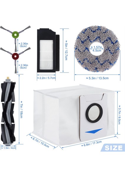 Ecovacs Deebot X1 Omni X1 Turbo X1 Plus Elektrikli Süpürge Robotu Için Aksesuar Seti Ana Fırça Yan Fırça Filtre Zemin Torbası (Yurt Dışından) modelleri