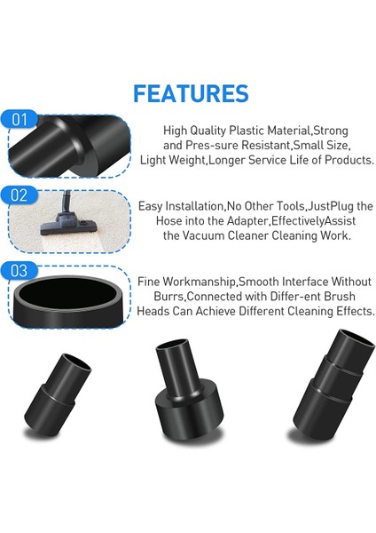 Evrensel Vakum Hortumu Adaptörü 3 Boyut Islak Kuru Vakum Dönüştürücü Redüktör Bağlantı Adaptörü Seti Vakum Temizleyici Için (Yurt Dışından) fiyatları