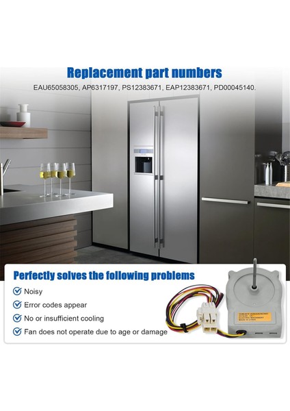 EAU63923603 Lg ve Kenmore Buzdolapları Için Buzdolabı Buharlaştırıcı Fan Motoru Montajı EAU65058305 AP6317197 PS12383671 (Yurt Dışından) fırsatları