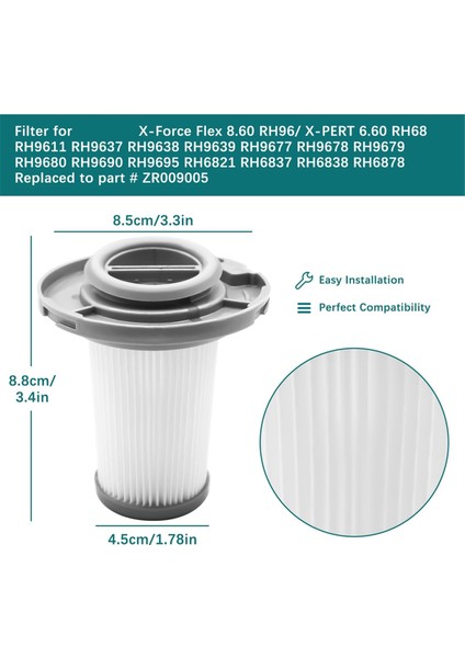 Rowenta Elektrikli Süpürge Için 3'lü Yedek Filtre Paketi - Rowenta X-Force Flex 8.60 RH96 Için Yedek Filtre (Yurt Dışından) indirimleri