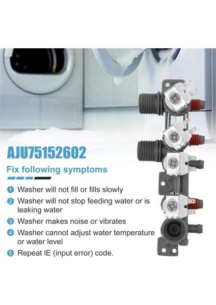 AJU75152602 Lg Çamaşır Makinesi Için Su Giriş Vanası 5221EA1008S 4873914 AP6335382 PS12580369 EAP12580369 DC12V'YI Değiştirir (Yurt Dışından) indirimleri