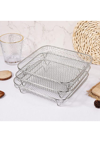 Üç Katlı Hava Fritözü Izgara Rafı Paslanmaz Çelik Hava Fritözü Aleti Pişirme Tepsisi Kızartma Pişirme Rafı Hava Fritözleri (Yurt Dışından) fiyatları