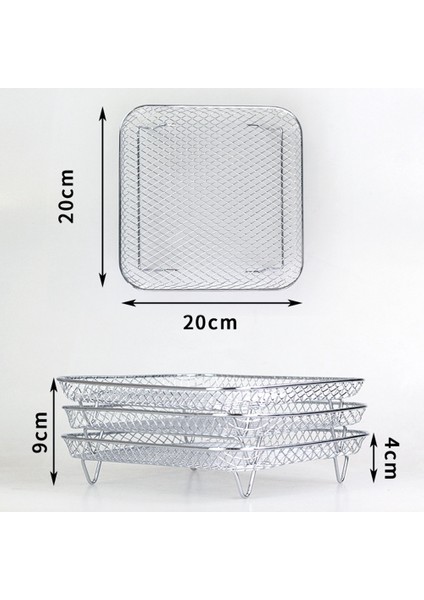 Üç Katlı Hava Fritözü Izgara Rafı Paslanmaz Çelik Hava Fritözü Aleti Pişirme Tepsisi Kızartma Pişirme Rafı Hava Fritözleri (Yurt Dışından) fırsatları