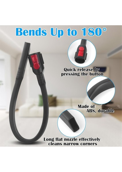 Yedek Esnek Hortum Uzatma Uzatma, Esnek Genişletilmiş Dar Alan Başlığı, Anahtar Kilidi ve Dyson V11 V10 V8 V7 Için Adaptör (Yurt Dışından) fırsatları