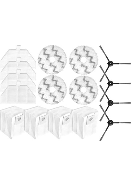 Roidmi Eva SDJ06RM Robot Süpürge Yedek Parça Aksesuarları Yan Fırça Filtre Paspas Bezi Toz Torbası (Yurt Dışından)