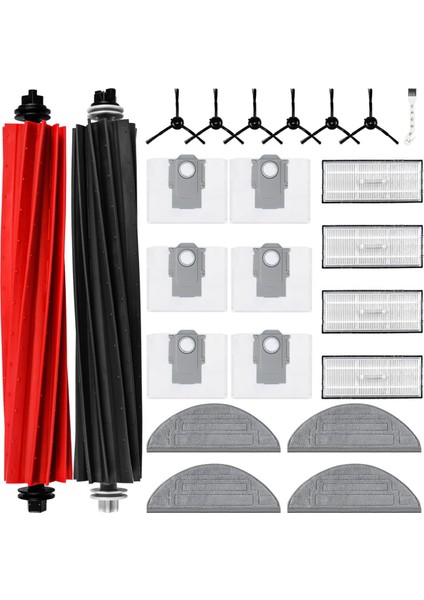 Roborock S8 Pro Ultra Robot Vakum Çift Ana Fırça Yan Fırça Hepa Filtre Paspas Bezleri Toz Torbası Yedek Parçaları (Yurt Dışından)