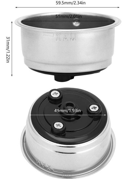 Paslanmaz Çelik Kahve Filtre Sepeti 51MM Kahve Portafiltre Sepeti Çıkarılabilir Espresso Makinesi Portafiltre Sepeti (Yurt Dışından) fiyatları