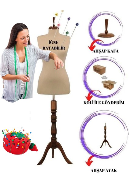 36 Beden Full Iğne Batabilen Yüksek Kalite Prova Mankeni Terzi Mankeni
