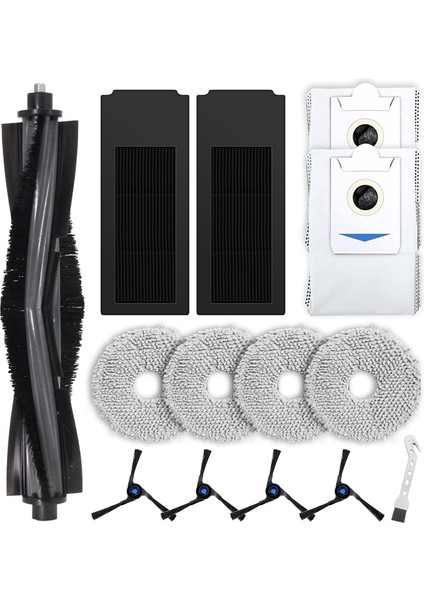 Ecovacs Deebot X2 Omni Robot Süpürge Yedek Parçaları Ana Yan Fırça Hepa Filtreleri Paspas Pedleri Toz Torbaları (Yurt Dışından)