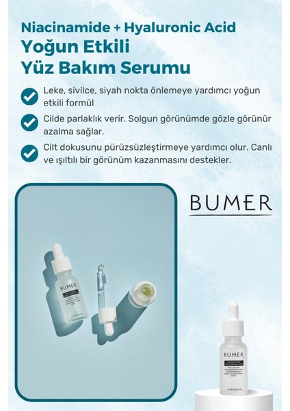 Niacinamide + Hyaluronic Acid Yoğunlaştırılmış Yüz Bakım Serumu 20ML. fiyatları