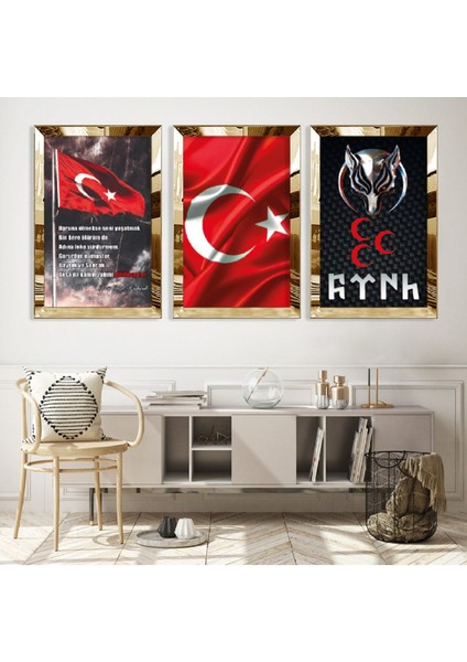 Türk Gold Pleksi Kenar Mdf Tablo