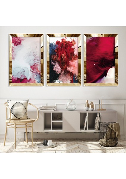 Renkli Gold Pleksi Kenar Mdf Tablo