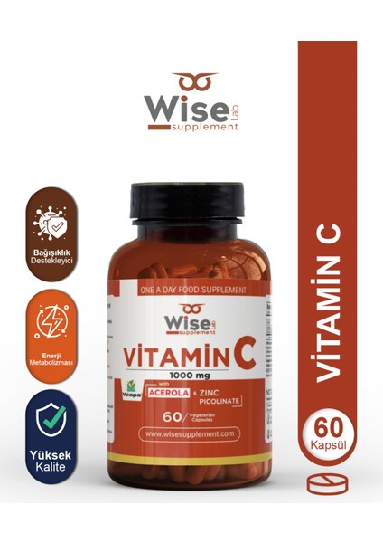 Vitamin C 1000MG 60 Bitkisel Kapsül