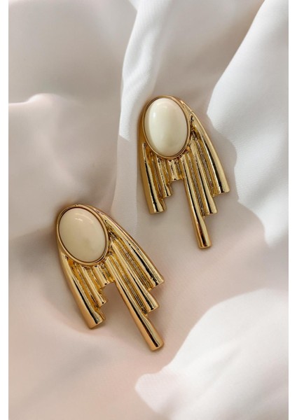 Beyaz Mineli Sarkıt Küpe