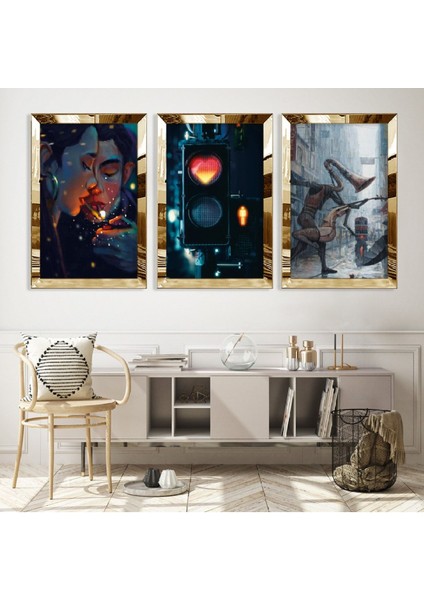 Aşk Gold Pleksi Kenar Mdf Tablo