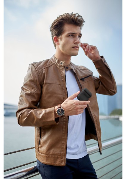 Airpods 4 (4.nesil) Uyumlu Kılıf Lyden Ds Serisi Vegan Deri Kaplama Kablosuz Şarj Destekli