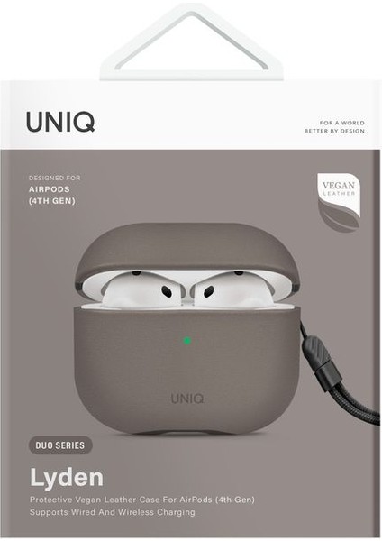 Airpods 4 (4.nesil) Uyumlu Kılıf Lyden Ds Serisi Vegan Deri Kaplama Kablosuz Şarj Destekli indirimleri