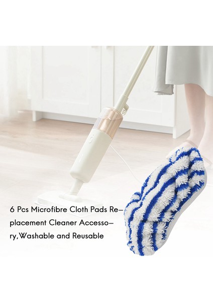 6 Adet Mikrofiber Bez Pedler Temiz ve Buhar Için Yedek ZR005801 Temizleyici Aksesuar, Yıkanabilir ve Yeniden Kullanılabilir (Yurt Dışından)