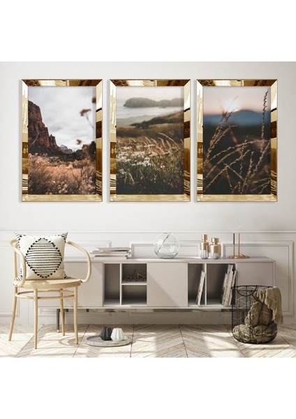 Manzara Gümüş Pleksi Kenar Mdf Tablo