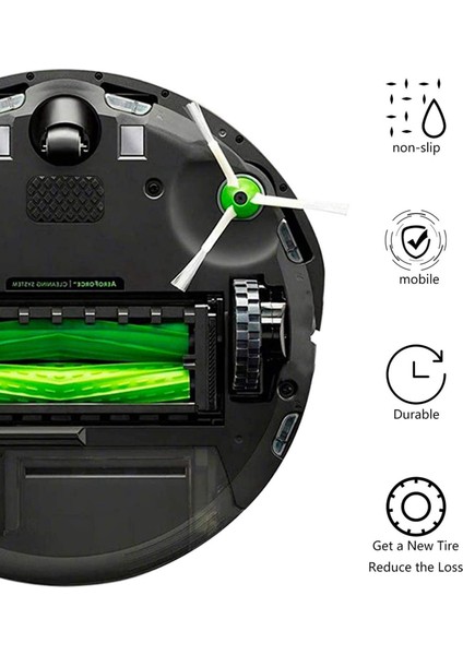 Irobot Roomba Tekerlek Serisi 500, 600, 700, 800 ve 900 Için Lastikler, Kaymaz, Mükemmel Yapışma ve Kolay Montaj 8 Paket (Yurt Dışından)
