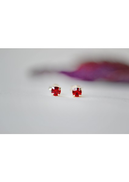 Lal Doğal Taş 925 Ayar Mini Gümüş Küpe fiyatları