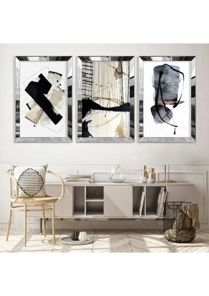 Kolaj Çizimgümüş Pleksi Kenar Mdf Tablo