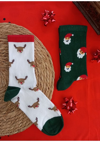 Unisex Noel-Yılbaşı Konsept Çift (Sevgili) Çorap Seti