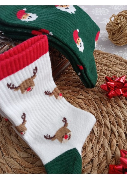 Unisex Noel-Yılbaşı Konsept Çift (Sevgili) Çorap Seti