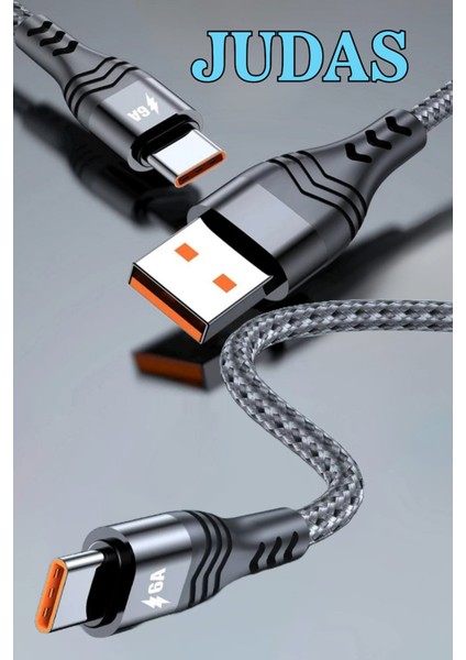 J16 Type-C 6A/66W Hızlı Şarj Kablosu -3mt
