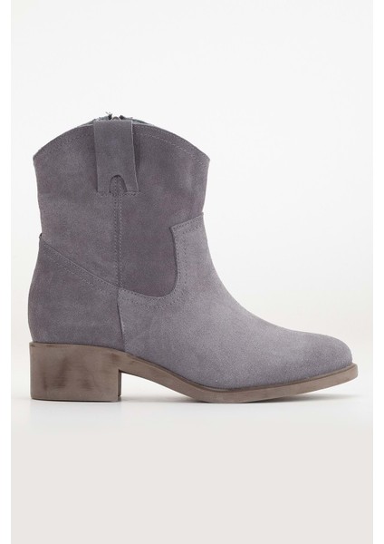 Kadın Deri Kovboy Bot - Gri Süet modelleri