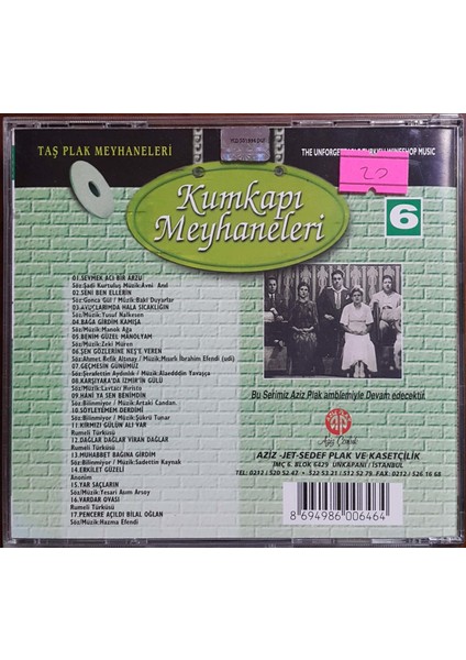 Kumkapı Meyhaneleri – Sevilen Meyhane Şarkıları 6 CD fiyatları